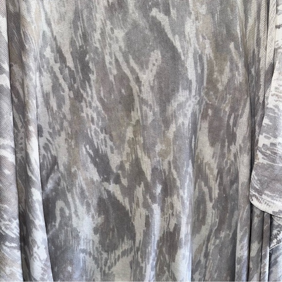 J.Jill Pure Jill Watercolor Ikat Silver Sweater Poncho Linen Blend One Size READ - Picture 8 of 11